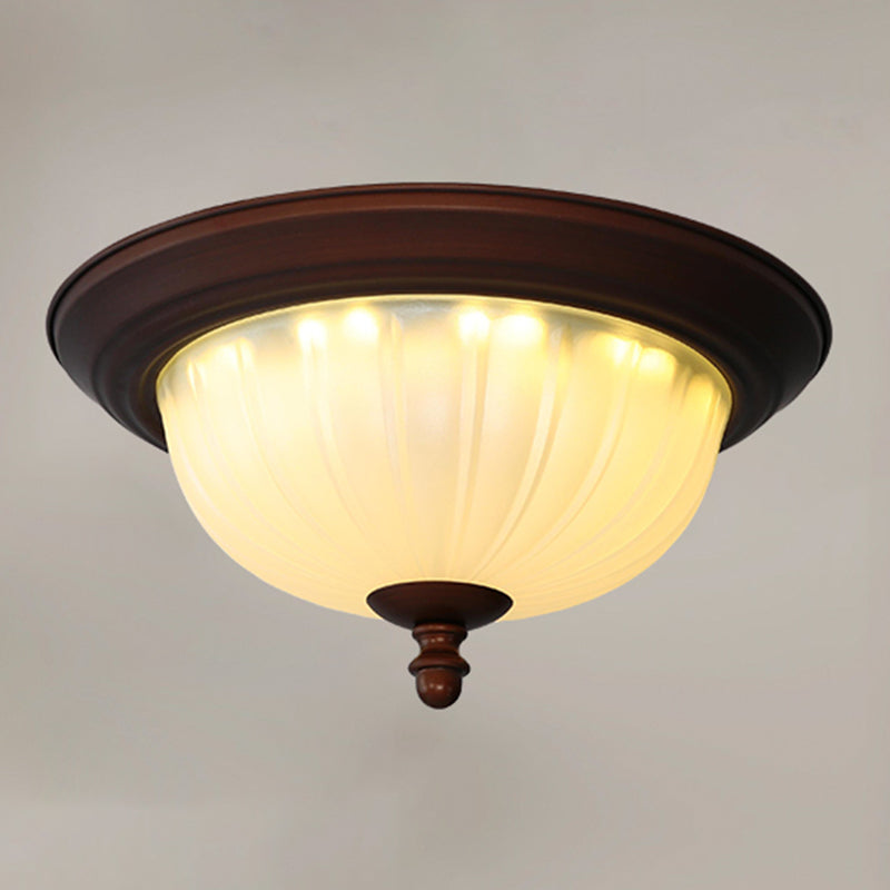 American Style Ceiling Light Dome Shape Ceiling Lamp with Glass Shade for Bedroom