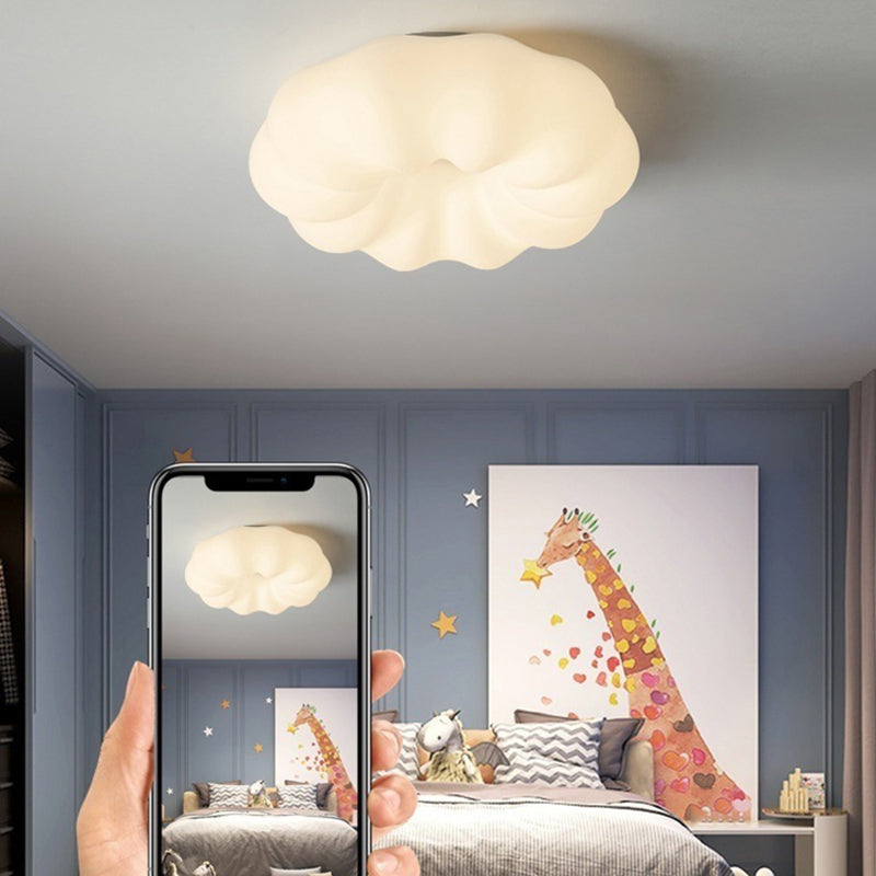 White Shaded LED Ceiling Light Modernism Flush Mount Lighting for Room