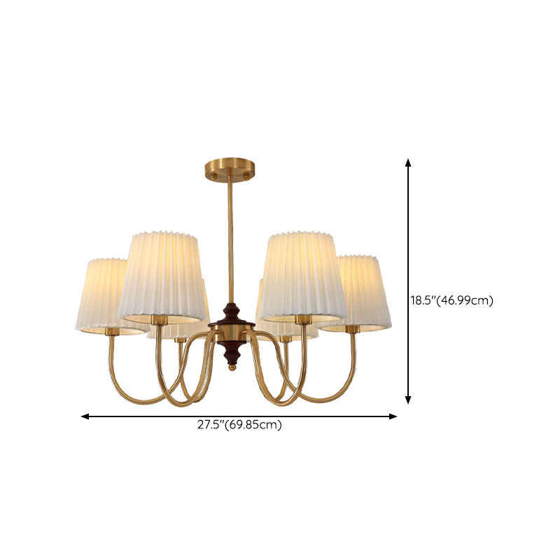 French Style Ceiling Light Cylinder Shape Ceiling Lamp with Fabric Shade for Bedroom