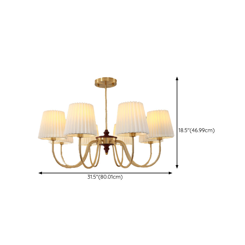 French Style Ceiling Light Cylinder Shape Ceiling Lamp with Fabric Shade for Bedroom