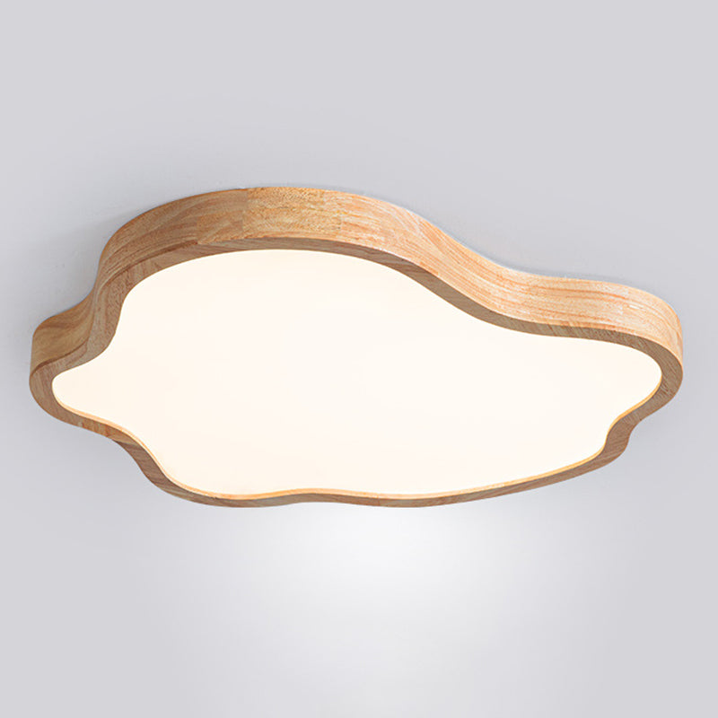 Modernism Acrylic Ceiling Light Wood Flush Mount Lighting for Bedroom
