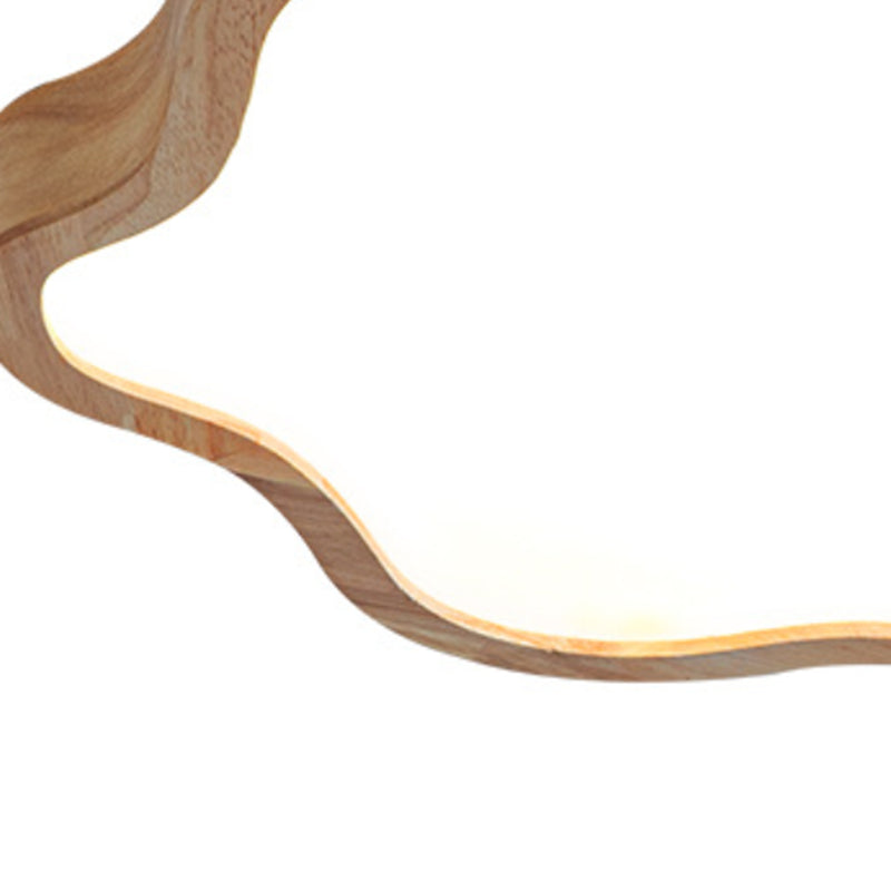Modernism Acrylic Ceiling Light Wood Flush Mount Lighting for Bedroom