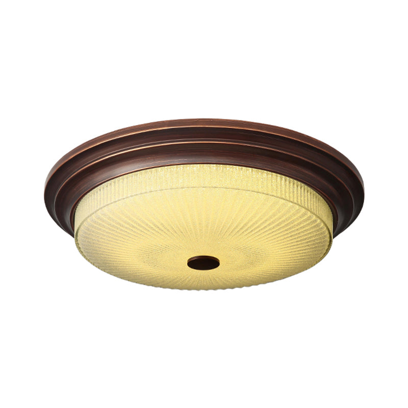 American Style Ceiling Light Circle Shape Ceiling Lamp with Glass Shade for Living Room