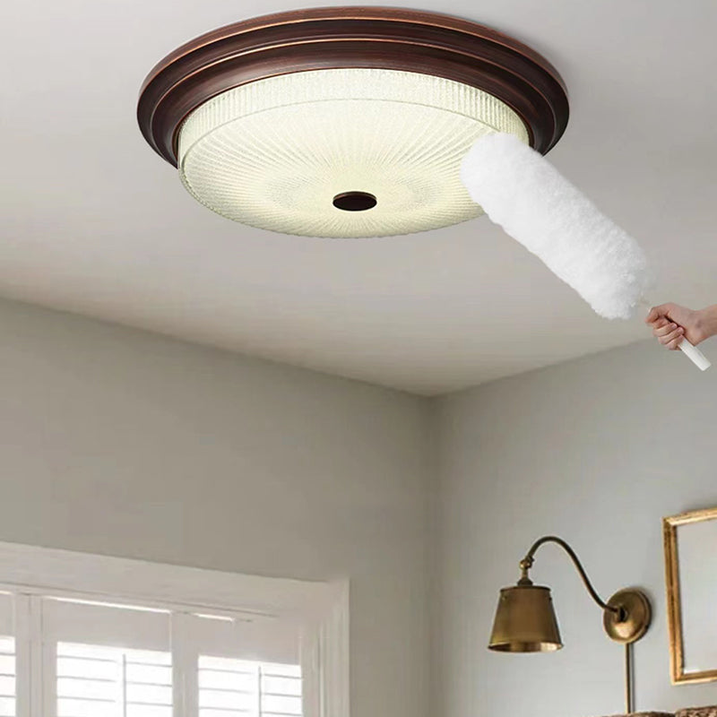 American Style Ceiling Light Circle Shape Ceiling Lamp with Glass Shade for Living Room