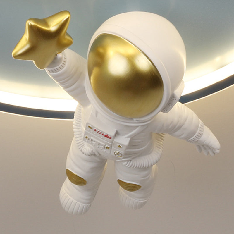 Astronaut Shape Flush Light Modern Style Metal 4 Lights Flush Mount for Bedroom