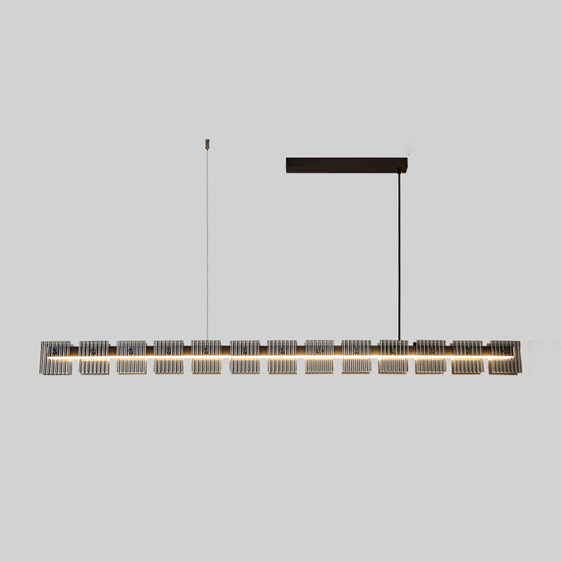 Modern LED Hanging Light Black Island Light Fixture for Dining Room