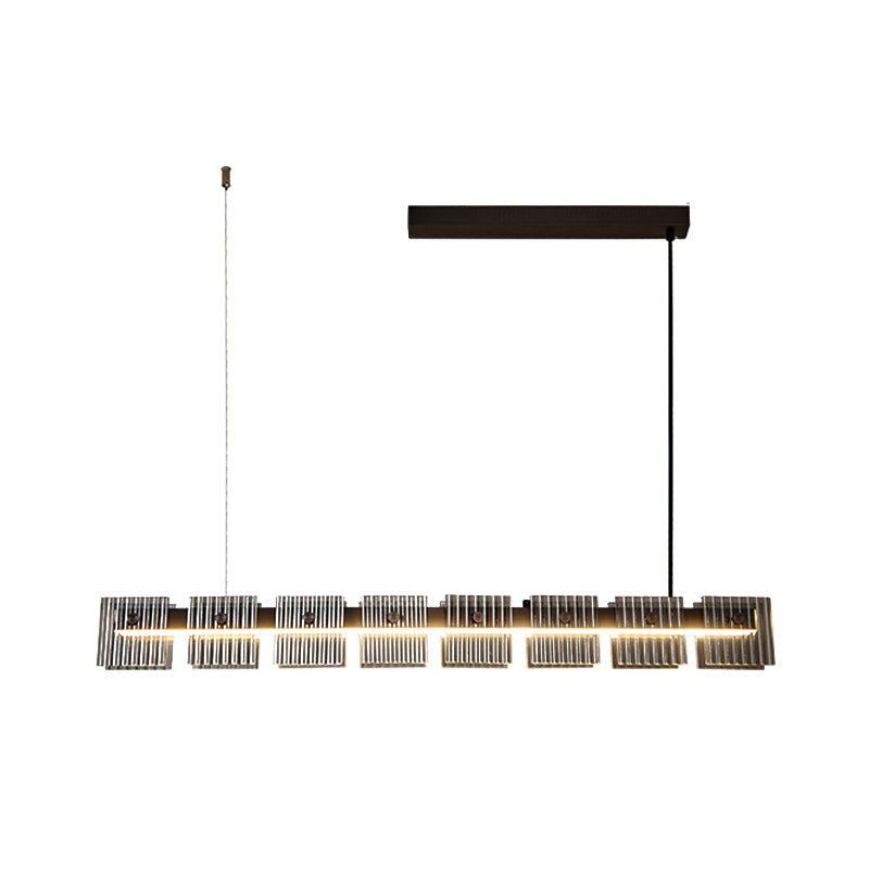 Modern LED Hanging Light Black Island Light Fixture for Dining Room