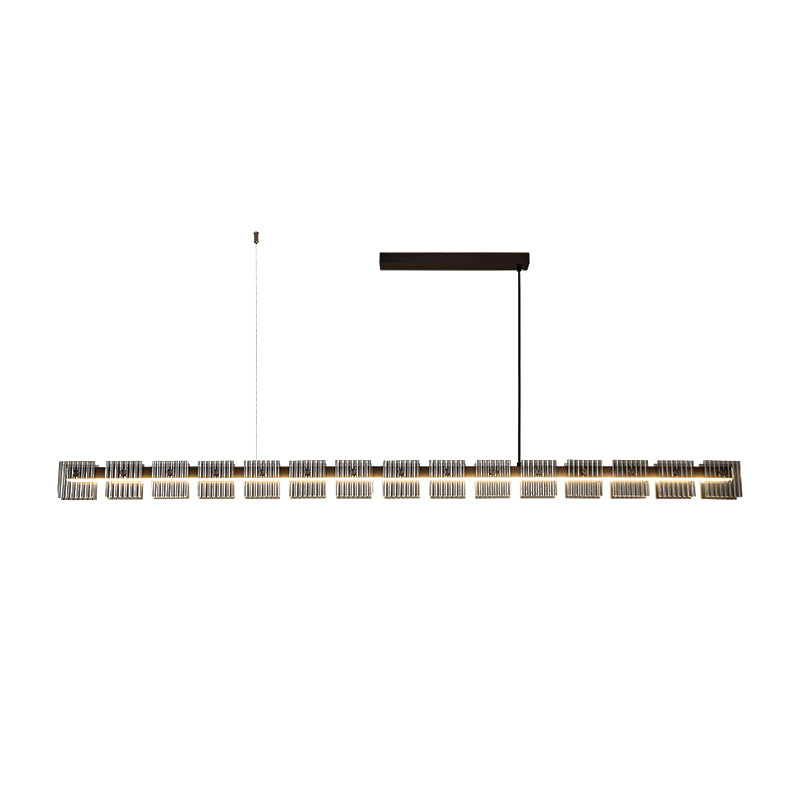 Modern LED Hanging Light Black Island Light Fixture for Dining Room