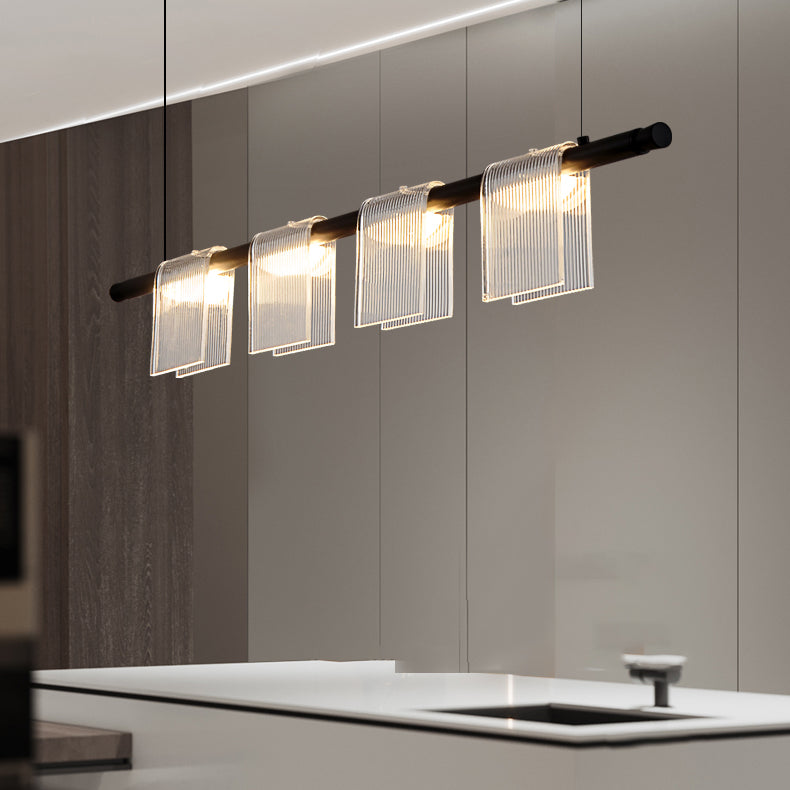 Modern LED Hanging Light Acrylic Island Light Fixture for Dining Room