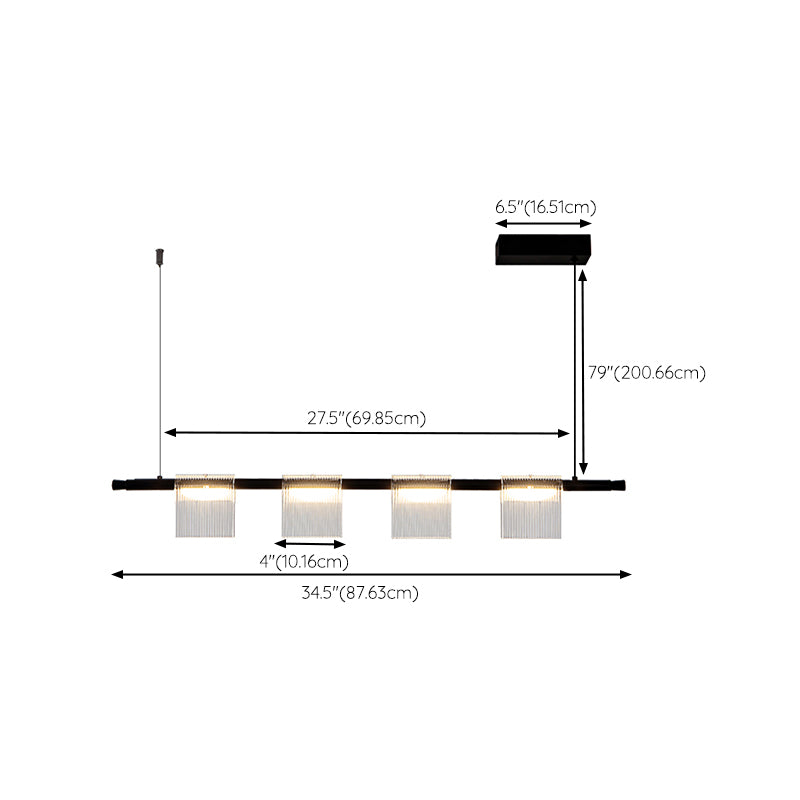 Modern LED Hanging Light Acrylic Island Light Fixture for Dining Room