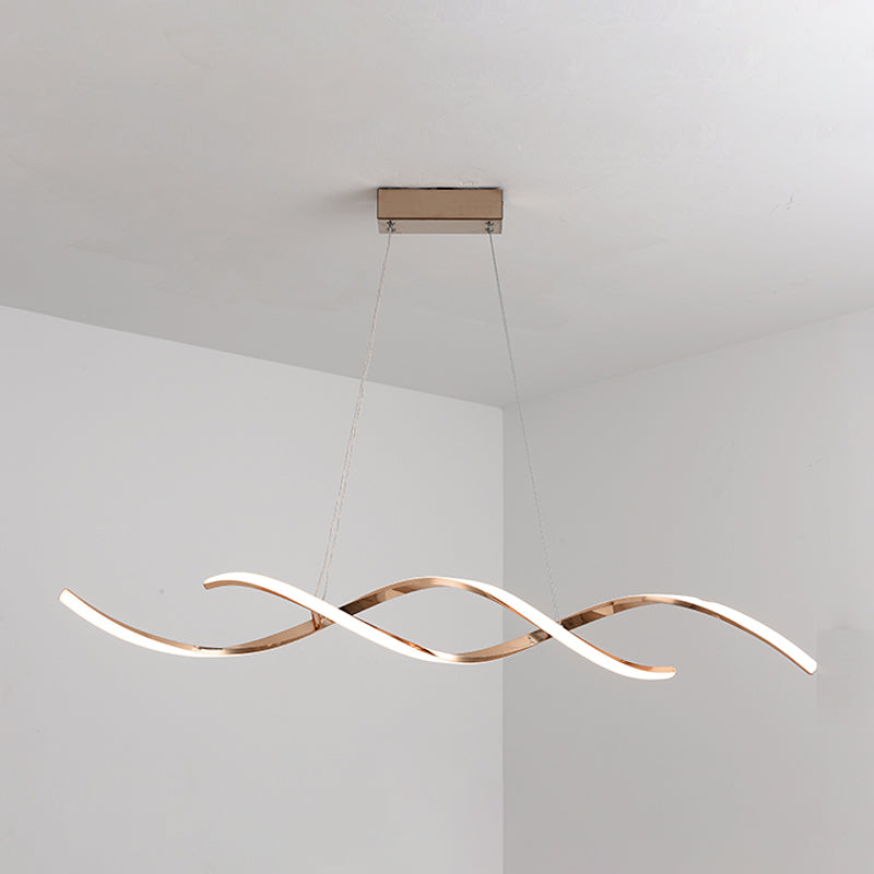 Minimalism Hanging Light Spiral LED Island Light Fixture for Dining Room