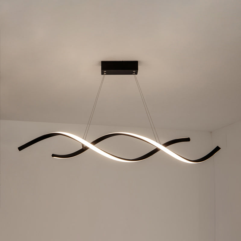 Minimalism Hanging Light Spiral LED Island Light Fixture for Dining Room