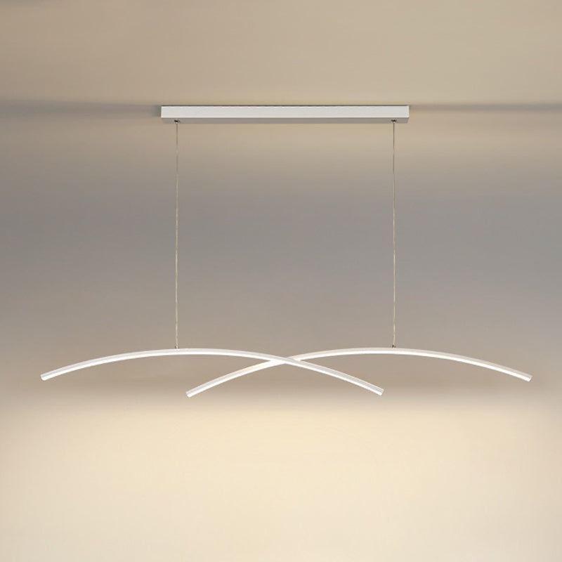 Modern Style Island Hanging Light LED Island Light with Silica Gel Shade for Dining Room