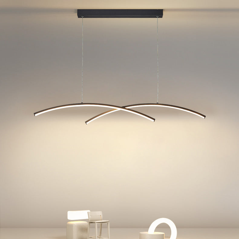 Modern Style Island Hanging Light LED Island Light with Silica Gel Shade for Dining Room