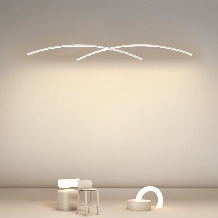 Modern Style Island Hanging Light LED Island Light with Silica Gel Shade for Dining Room