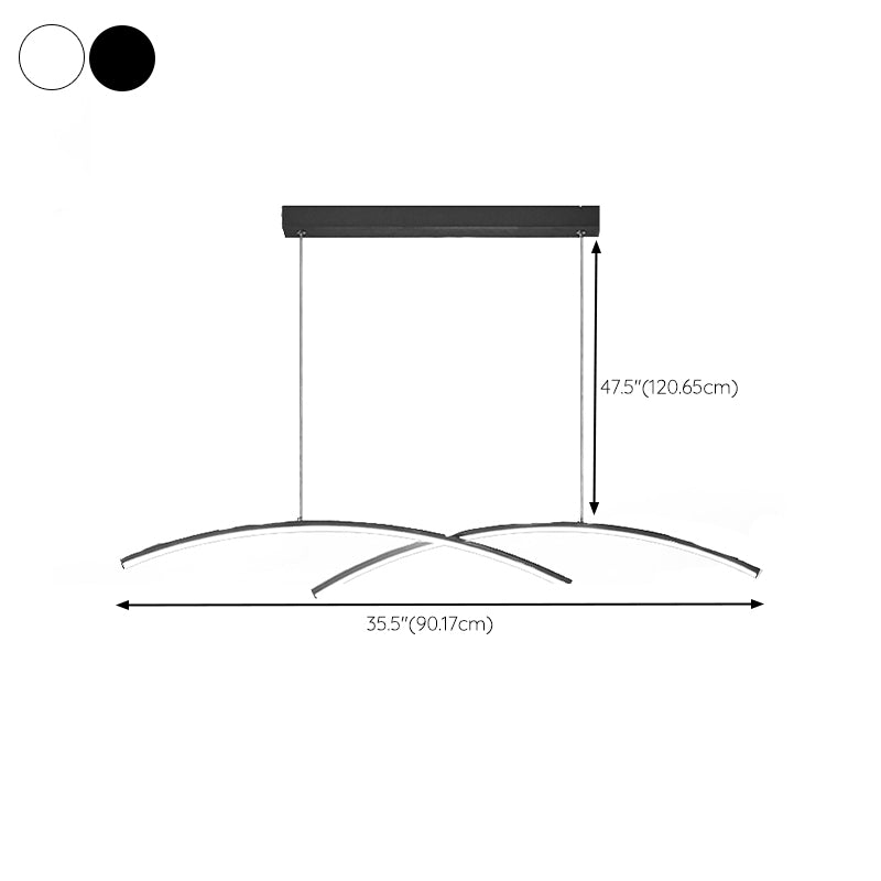 Modern Style Island Hanging Light LED Island Light with Silica Gel Shade for Dining Room