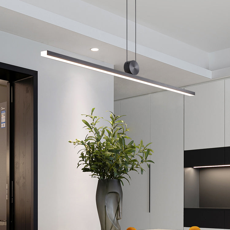 Black Island Hanging Light LED Island Light with Acrylic Shade for Dining Room