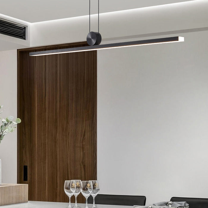 Black Island Hanging Light LED Island Light with Acrylic Shade for Dining Room