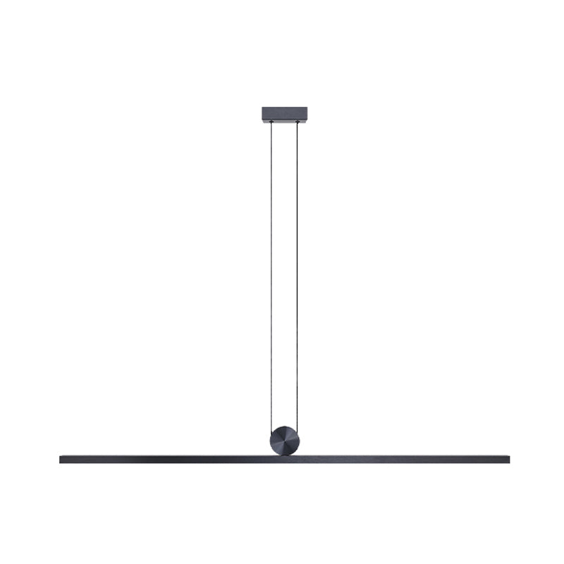 Black Island Hanging Light LED Island Light with Acrylic Shade for Dining Room