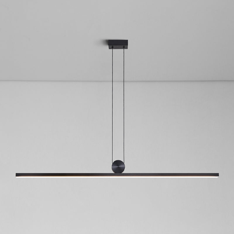 Black Island Hanging Light LED Island Light with Acrylic Shade for Dining Room