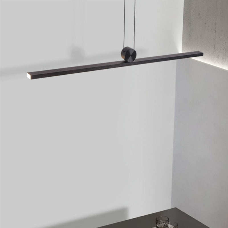 Black Island Hanging Light LED Island Light with Acrylic Shade for Dining Room