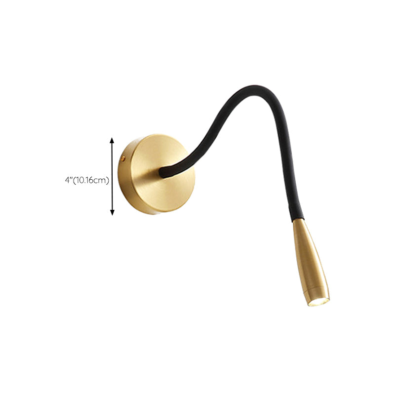 Armed Wall Light Fixture Modern Metal 1 Light Wall Sconce in Gold