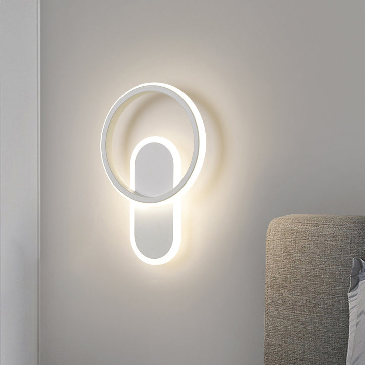 Single White Modernism Wall Mounted Sconce LED Statement Wall Light for Bedroom