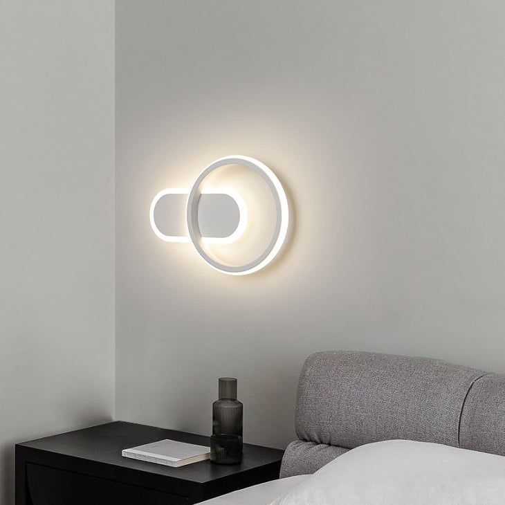 Single White Modernism Wall Mounted Sconce LED Statement Wall Light for Bedroom