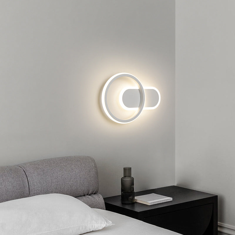 Single White Modernism Wall Mounted Sconce LED Statement Wall Light for Bedroom