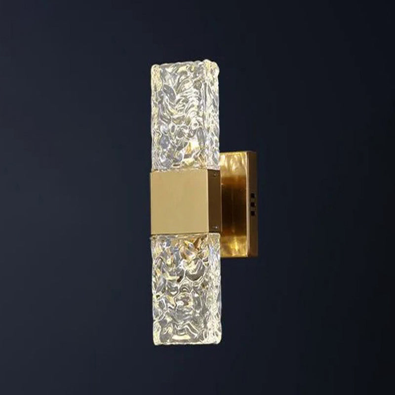 Square Shape Meatl Vanity Sconce Light Modern Style 2-Lights Vanity Mirror Lights in Gold