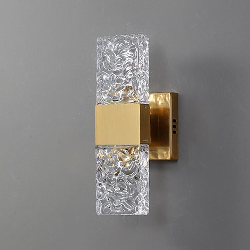 Square Shape Meatl Vanity Sconce Light Modern Style 2-Lights Vanity Mirror Lights in Gold