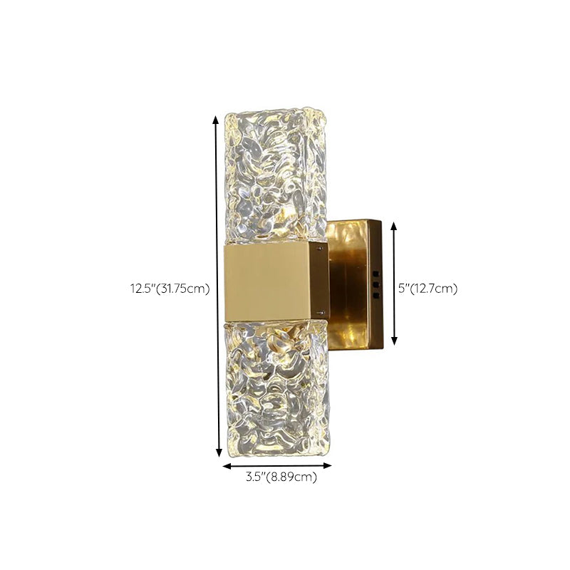 Square Shape Meatl Vanity Sconce Light Modern Style 2-Lights Vanity Mirror Lights in Gold