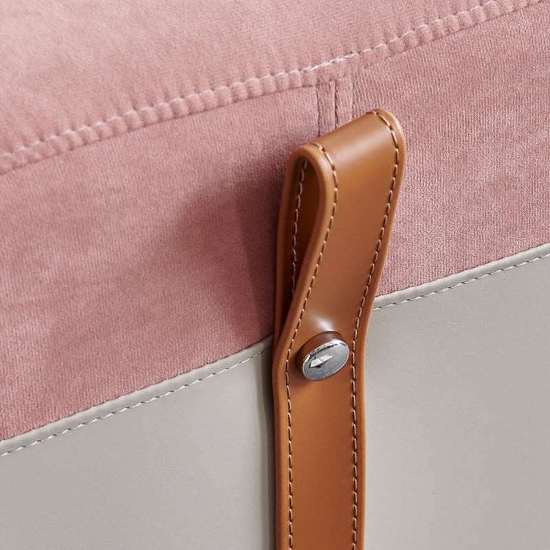 Colorblock Flannel Pouf Modern Simple Square Upholstered Ottoman