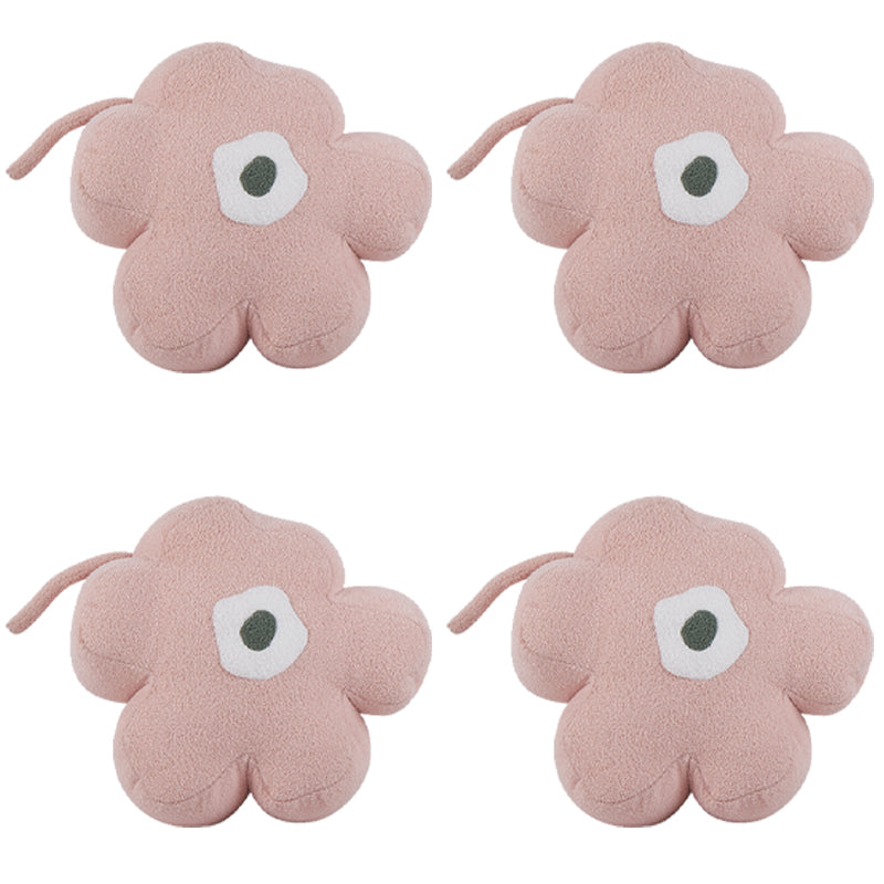 Modern Pouf Ottoman Velvet Upholstered Tear Resistant Flower Shape Ottoman