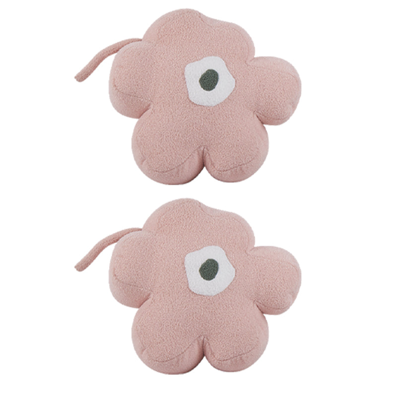 Modern Pouf Ottoman Velvet Upholstered Tear Resistant Flower Shape Ottoman