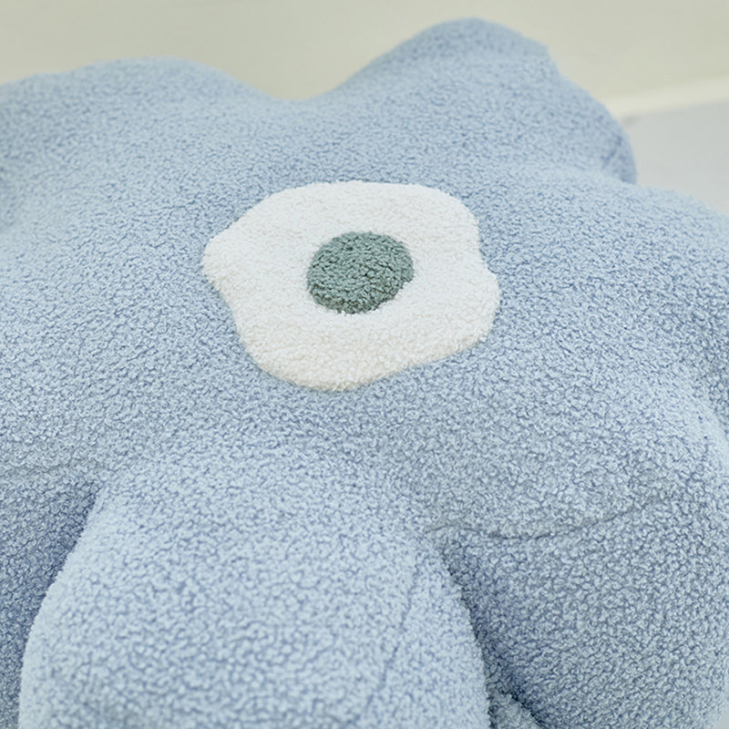 Modern Pouf Ottoman Velvet Upholstered Tear Resistant Flower Shape Ottoman