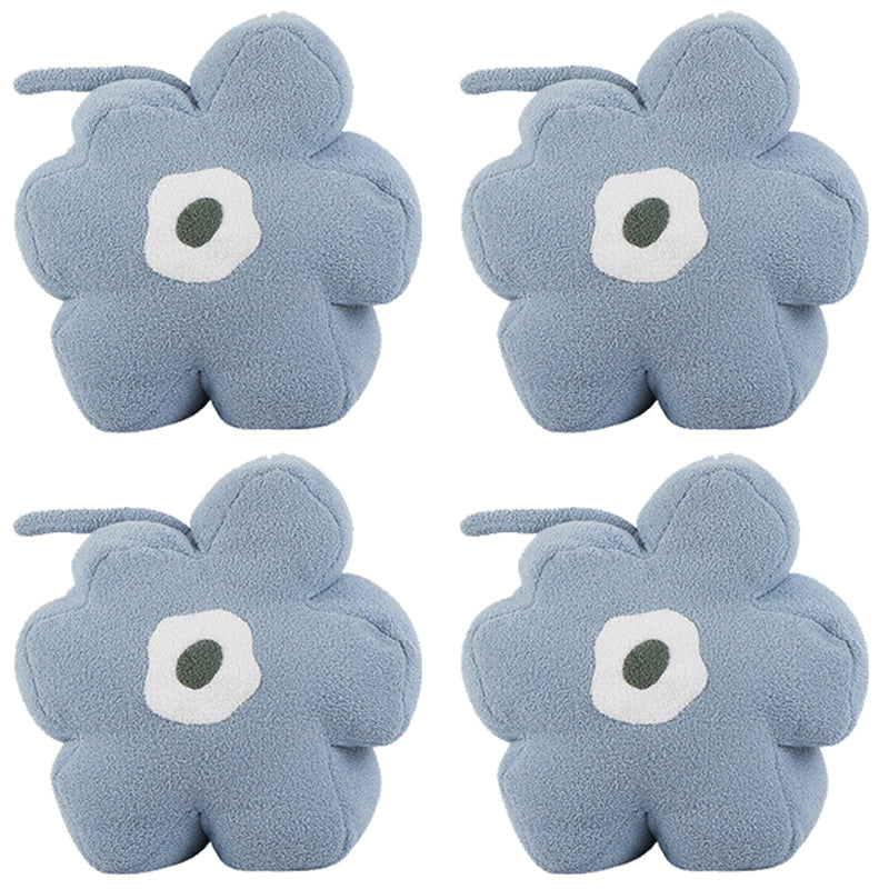 Modern Pouf Ottoman Velvet Upholstered Tear Resistant Flower Shape Ottoman