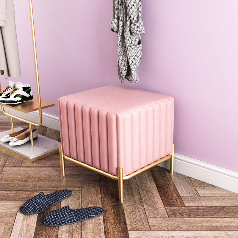 Solid Color Flannel Standard Stool Modern Simple Square Upholstered Ottoman