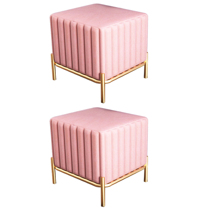 Solid Color Flannel Standard Stool Modern Simple Square Upholstered Ottoman
