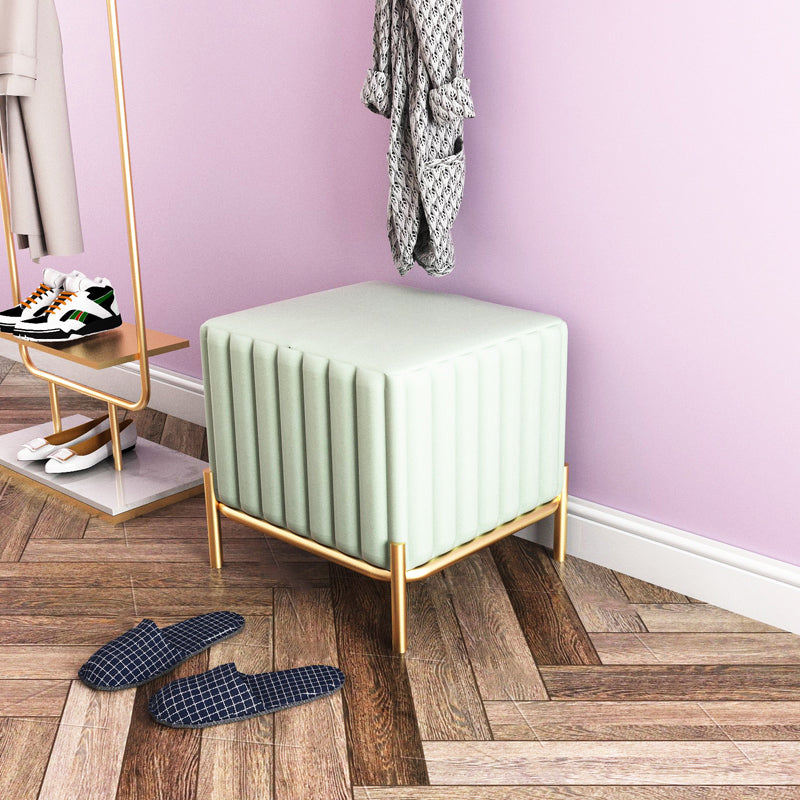 Solid Color Flannel Standard Stool Modern Simple Square Upholstered Ottoman