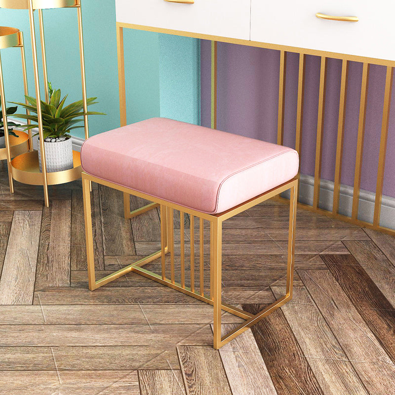 Solid Color Flannel Standard Stool Modern Simple Rectangular Upholstered Ottoman