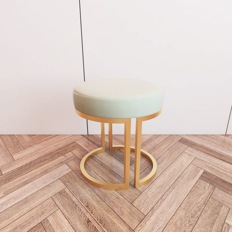 Solid Color Flannel Standard Stool Modern Style Simple Round Footstool