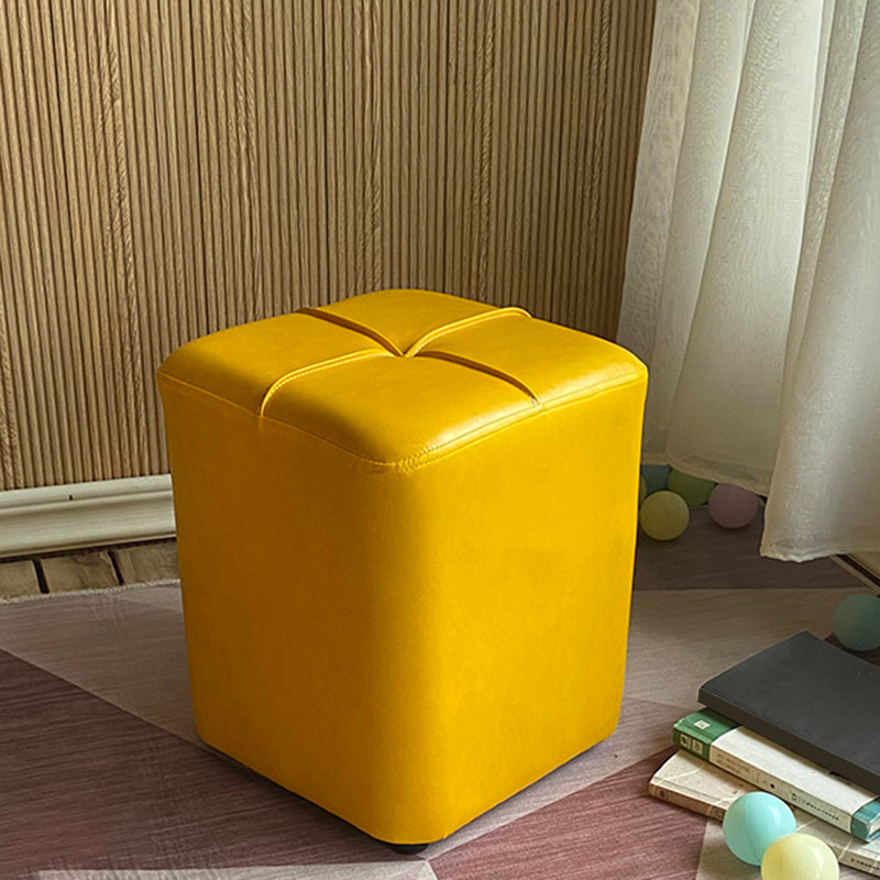 Modern Leather Pouf Stain Resistant Square Pouf for Living Room