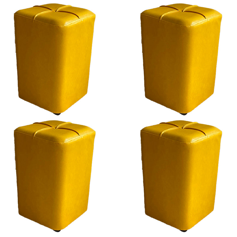 Modern Leather Pouf Stain Resistant Square Pouf for Living Room