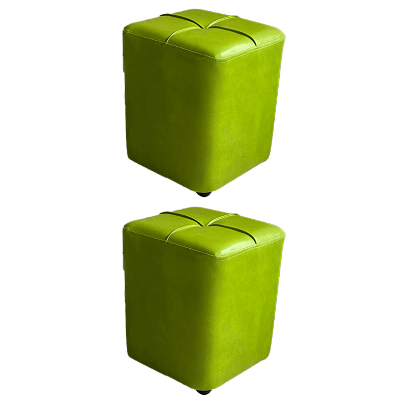 Modern Leather Pouf Stain Resistant Square Pouf for Living Room