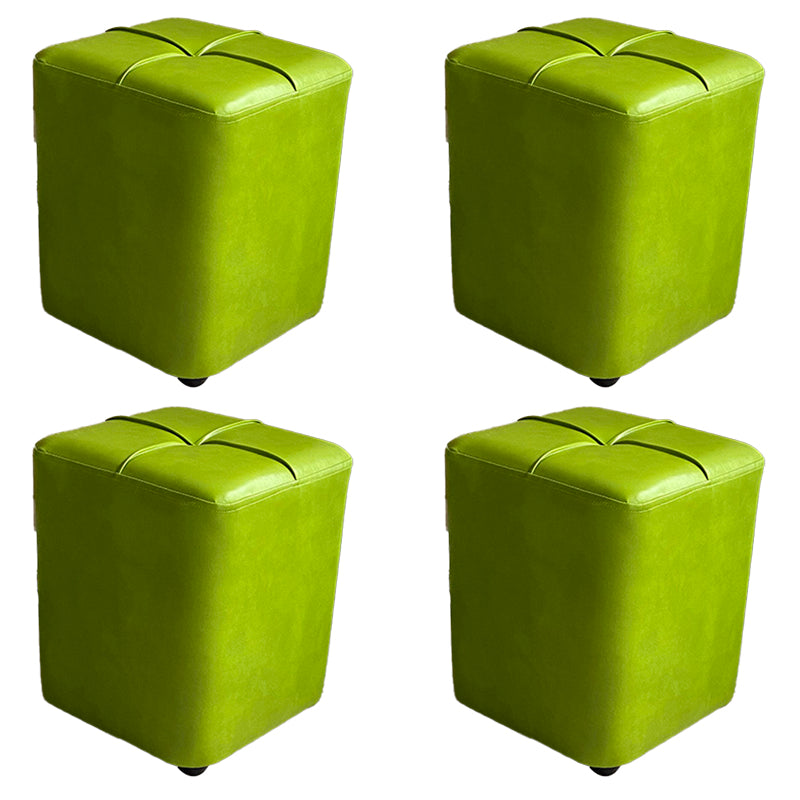 Modern Leather Pouf Stain Resistant Square Pouf for Living Room