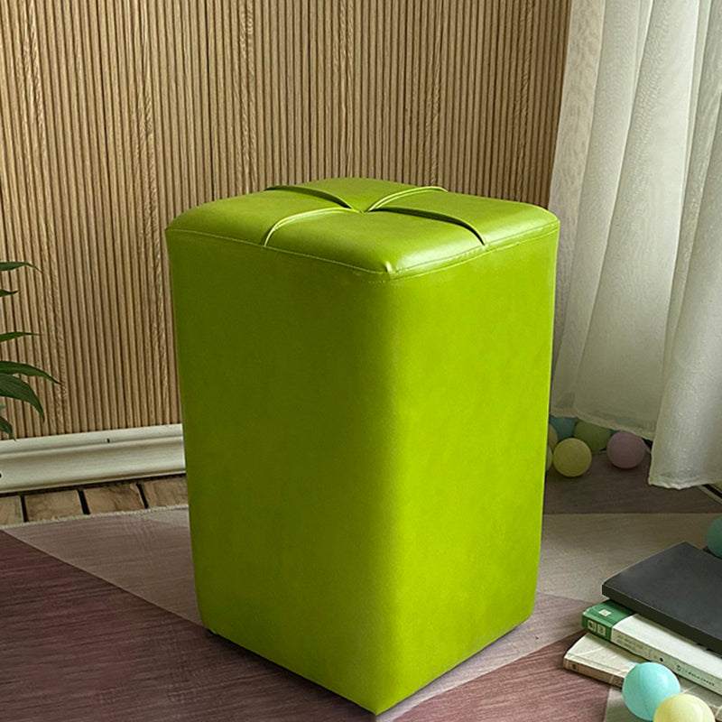 Modern Leather Pouf Stain Resistant Square Pouf for Living Room