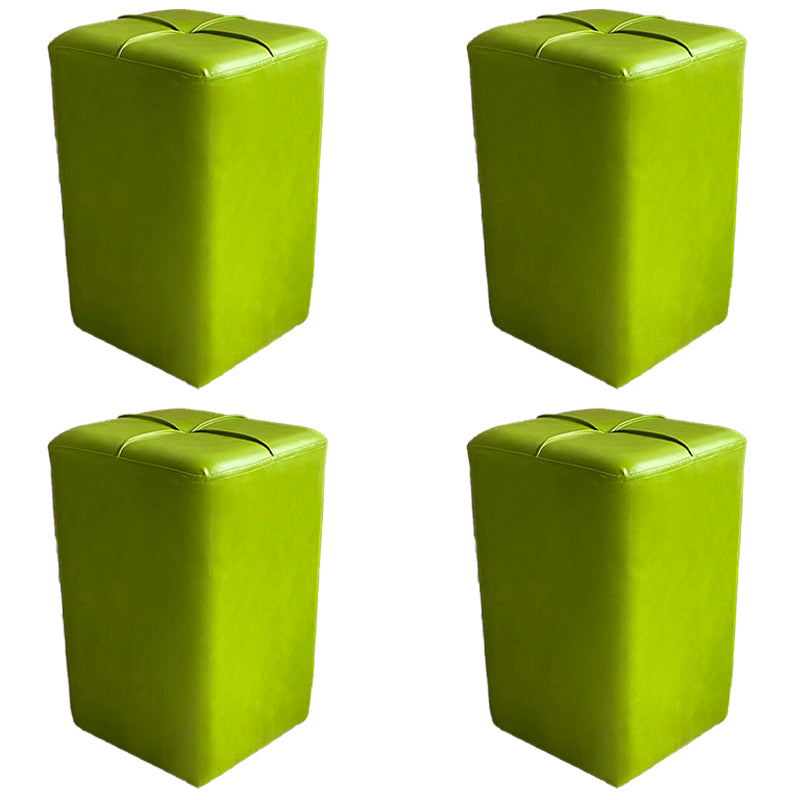 Modern Leather Pouf Stain Resistant Square Pouf for Living Room