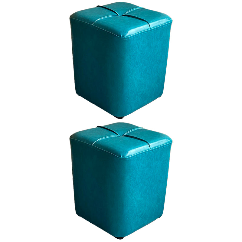 Modern Leather Pouf Stain Resistant Square Pouf for Living Room