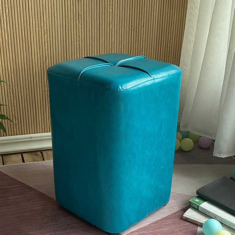 Modern Leather Pouf Stain Resistant Square Pouf for Living Room